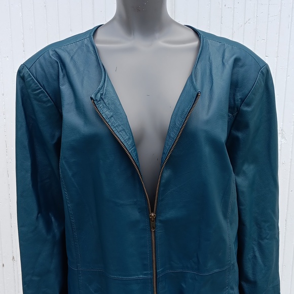 Maggie Barnes Ladies Genuine Luxury Leather Jacket/Coat (2X 22/24W) - Picture 3 of 17